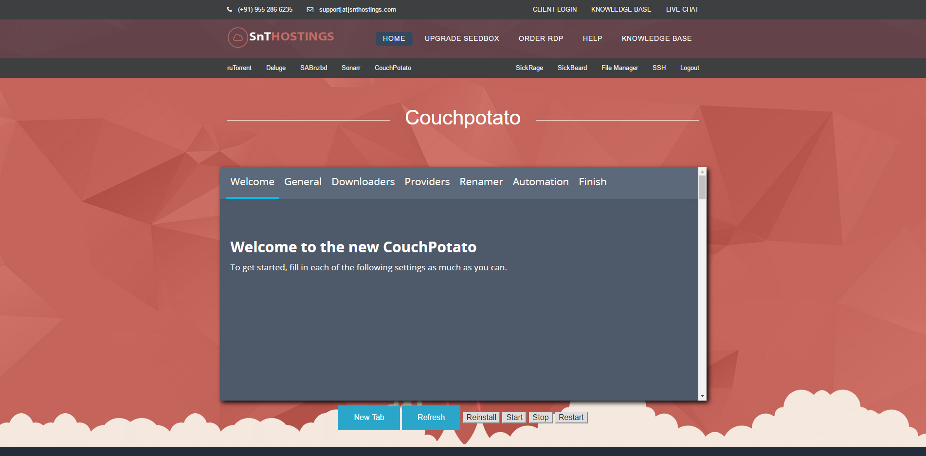 CouchPotato Installed Page