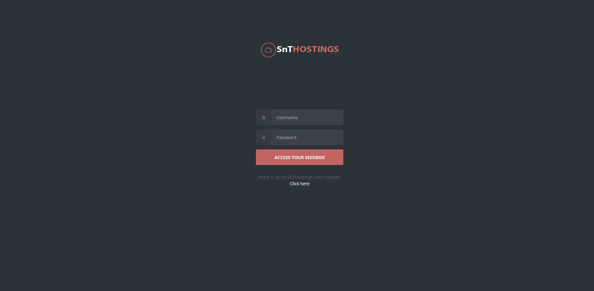 Login Page for our 100MBPS Seedbox