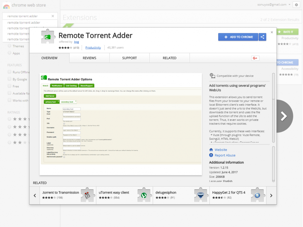 REMOTELY ADD TORRENTS TO SEEDBOX IN CHROME